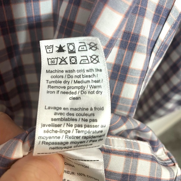 Untuckit Men’s Wrinkle-Free Marc Plaid Button Down in Navy/Maroon/White Size L - Picture 5 of 11